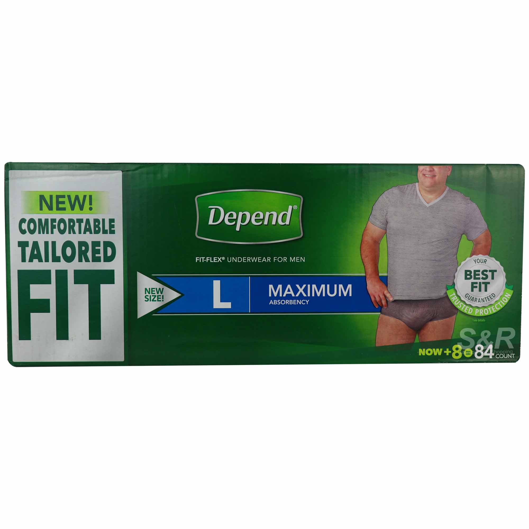 Depend Fit-Flex Large Men Underwear 84pcs